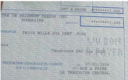 Au Gabon: 3600 FCFA la vacations touchée par un enseignant. img 20260108 wa0065